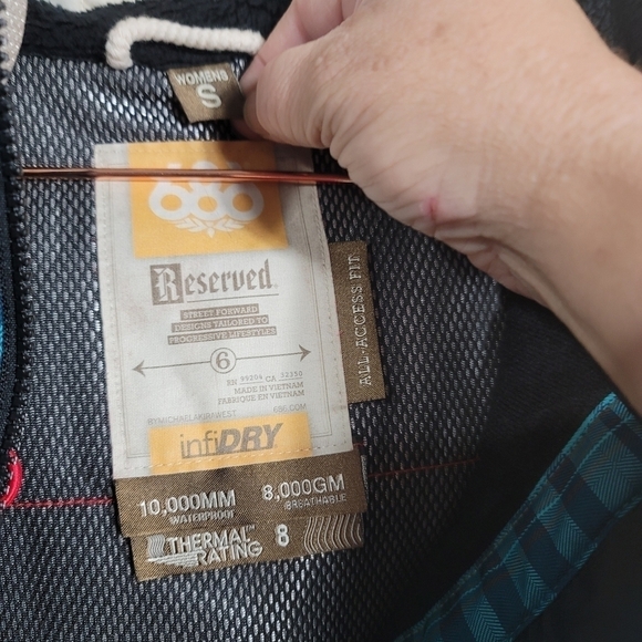 686 Ski Snow Coat Blue Plaid Waterproof Insulated Women's Small Thermal Rating 8 - Picture 7 of 12